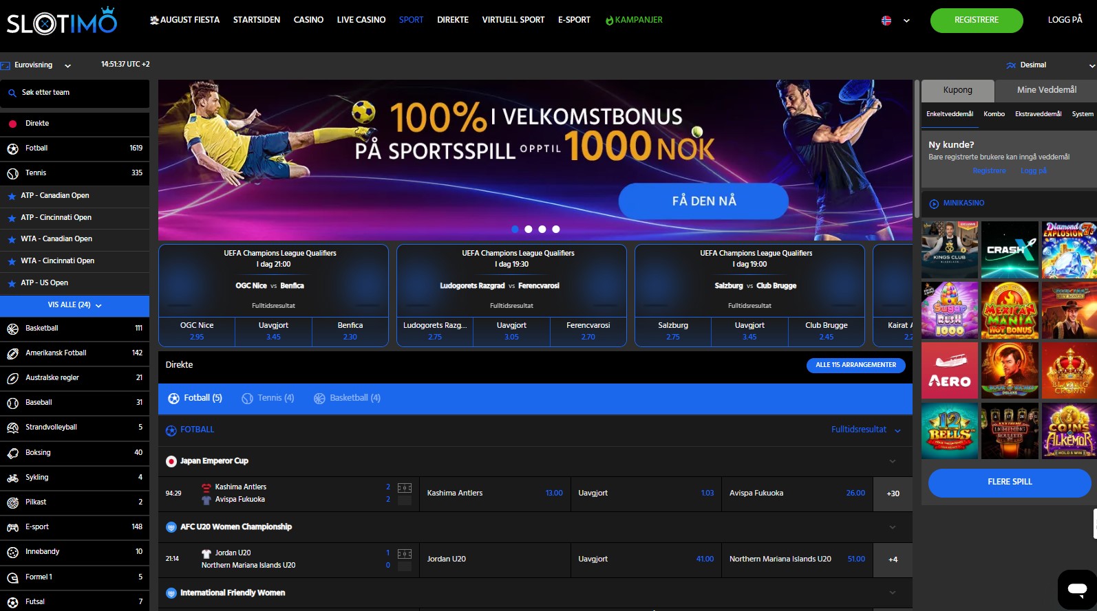 Slotimo Sports betting NO
