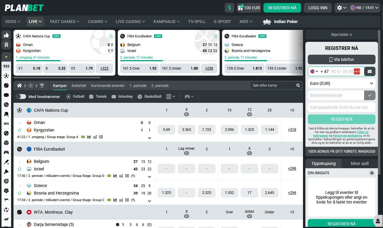 Planbet Bookmaker Review Live betting NB