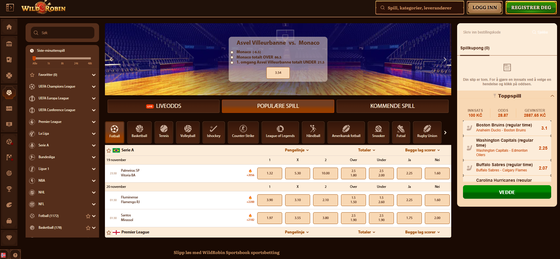 Wildrobin Bettingmarkeder